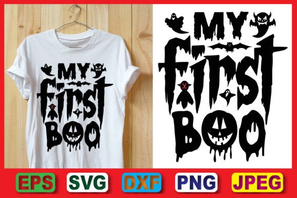 Download My First Boo Halloween T-shirt Design - Premium Resources