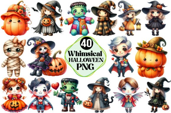 Download Whimsical Halloween Dolls Clipart - Halloween dolls Collection